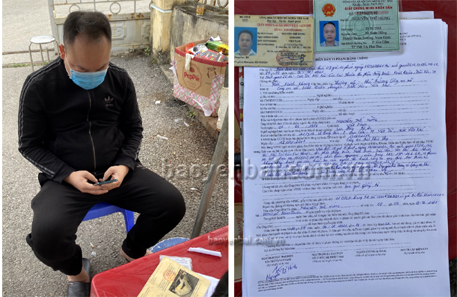 Lái xe Nguyễn Thế Hùng không chấp hành kiểm tra y tế phòng, chống dịch COVID-19 đã bị lực lượng chức năng lập biên bản vi phạm.
